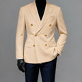 Elegant Ivory Double‑Breasted Blazer