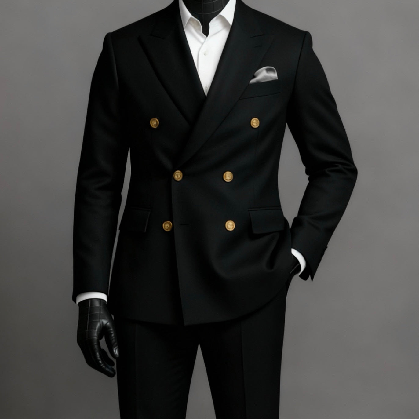 Black Double Breasted Suit