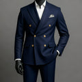 Navy Blue Double Breasted Suit