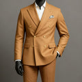 Camel Double-Breasted Suit