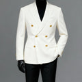 Luxe White Double‑Breasted Blazer