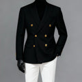 Majestic Black Double‑Breasted Blazer