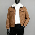 Camel Brown Sweet Fur-Collar Jacket